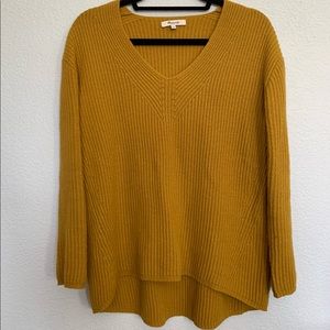 Madewell Yellow V-Neck Pullover Sweater